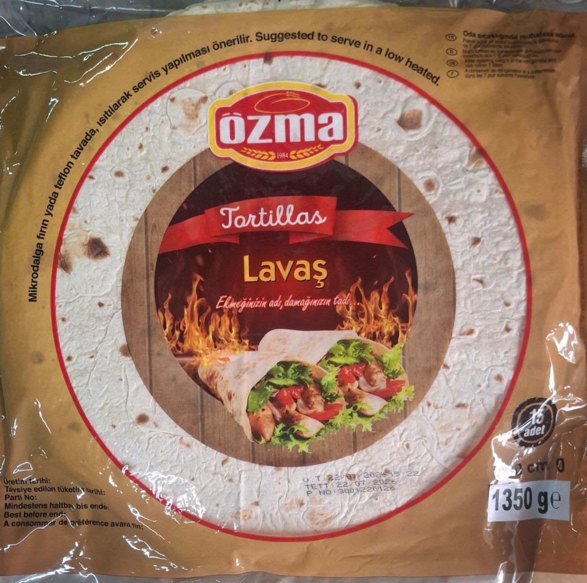 ÖZMA TORTİLLA LAVAŞ 30 CM 1.350 GR